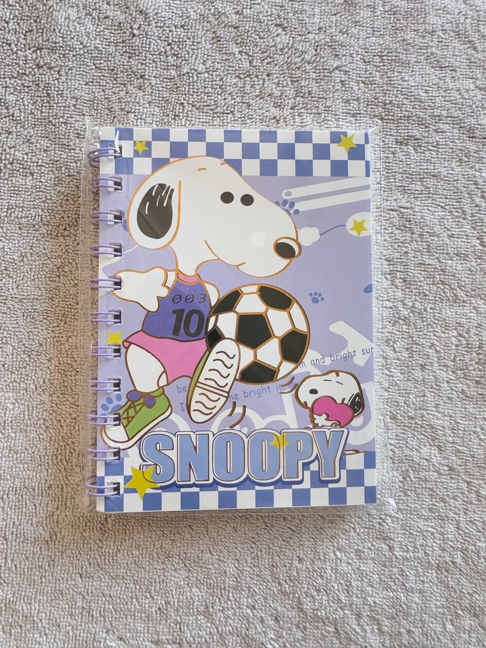Snoopy playing soccer spiral notebook lined sheets